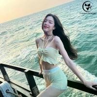 ราคา จัดส่งในกรุงเทพฯ ชุดว่ายน้ำผู้หญิง ชุดว่ายน้ำทูพีช ผูกคอ มีฟองน้ำ ชุดสูทลายดอกไม้สีเหลือง summer#0611 (1731608288483640336)