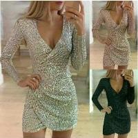 ราคา YXL ผู้หญิง เดรสรัดรูป แฟชั่น ประดับเลื่อม ปาร์ตี้ แขนยาว พลัสไซส์ ชุดราตรี รูปตัววี หลากสี Clothing Lady Women เสื้อผ้า ชุด ราตรี เสน่หา โซ่ เดรสทรง พริ้ว ชุด ราตรี (1730913801970550904)