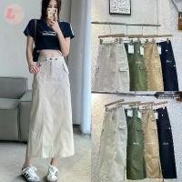 ราคา LADY_JEANS#505(K)กระโปรงยาวคาร์โก้ เชือกรูด ผ่าข้าง แบบใหม่ พร้อมส่ง ผู้หญิง พร้อมส่ง ฮานาโกะ แมทชุด กางเกง ขาม้า เอวสูง ขากระบอก แต่ง ระบาย ผ้าถุง พม่า หญิง (1731921038974093353)