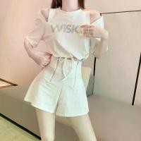 ราคา ชุดแฟชั่นฤดูร้อน สำหรับผู้หญิง ดีไซน์หลวมใหม่ เซ็กซี่ แขนสั้น และกางเกงขาสั้นเปิดไหล่ ชุดสองชิ้น เอี๊ยม ช้าง ชุด ไป งาน แต่งงาน เก็บ พุง สีชมพู สีเขียว ผู้ หญิง งานแต่ง ขาว เที่ย (1731313473925252734)