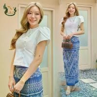 ราคา เสื้อผ้าไหม ผ้าถุง ชุดผ้าไหม ชุดออกงาน ชุดไปวัด ชุดทำบุญ เสื้อผ้าไหมแพรทิพย์ - ชุดไทยลิซ่า (สีขาว) (1731883488682738861)