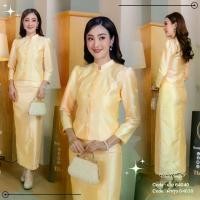 ราคา ST003 ชุดเซ็ตจิตรลดา (เสื้อ 64040 + ผ้าถุง 64039) ตัวเสื้อจิตรลดา กระดุมหน้า ทรงสวย ผ้าถุงทรงทบหน้า ตะขอซิปหลัง งานเนื้อผ้าเดียวกัน (1731841446235704130)