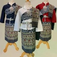 ราคา ชุดพื้นเมือง เด็กภาคอีสาน งาน 3 ชิ้น เสื้อ ผ้าถุง สะไบ ผ้าผ้าฝ้าย พิมพ์ลาย ใส่แล้วไม่ร้อน (1731925228924274531)