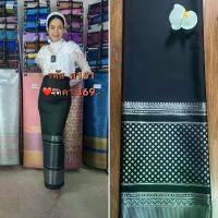 ราคา น385 ผ้าถุง ผ้าซิ่น ทอลาย เนื้อไหม การบินไทย สีดำ (1729625515625384570)