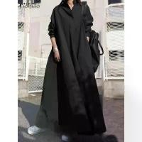 ราคา ชุดเดรสฤดูใบไม้ร่วงมีสไตล์สำหรับผู้หญิง, ZANZEA, สไตล์วินเทจ, แขนยาว, ทรงหลวม, ชุดเดรสยาว, ชุดแม็กซี่, คาฟตัน, สีทึบ, เหมาะสำหรับงานปาร์ตี้, เสื้อคลุม Vestido, 2023 (1732089495847668686)