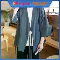 ราคา Fenghse-ผ้าฝ้ายและผ้าลินินสไตล์จีนสำหรับผู้ชาย ชุดฮัน คาร์ดิแกน เสื้อคลุม เสื้อเชิ้ต สไตล์ญี่ปุ่น ขนาดใหญ่ หลวม ผ้าลินิน ชุด Tang เสื้อโค้ท ฤดูร้อน (1729644756756630399)
