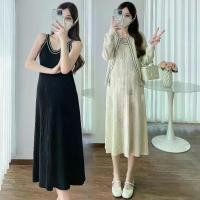 ราคา AA4429 ( ได้ 2 ชิ้น ) ชุดเซ็ต เสื้อคลุม + เดรสคลุมท้อง ผ้าไหมพรมร่อง (1731088748887116437)