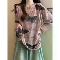 ราคา เสื้อยืดผู้หญิง blouses & shirts เสื้อผ้าสไตล์ y2k คอบัวลายสก็อต เสื้ออก 60 นิ้วไซซ์ใหญ่ mardi mercredi เสื้อคอปาด เสื้อไหมแก้วผู้หญิงสวยๆ ใบเล็ก ฟ้า ฮาวาย เสื้อเบลาส์และเสื้อ (1731921234537187049)
