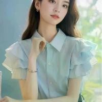 ราคา เสื้อโปโลผู้หญิง ราล์ฟ หลุยส์ สินค้ายุโรป สวย ทันสมัย ลำลอง เรียบหรู คุณภาพสูง น่าดึงดูด เสื้อเชิ้ตสีน้ำเงิน แขนสั้นน่าระทึกใจ เหมาะสำหรับฤดูร้อนของผู้หญิง (1731335762666095802)