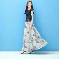 ราคา กระโปรงพิมพ์ลาย, กระโปรงชีฟอง, กระโปรงยาวสองชั้น, ลายดอกไม้โบฮีเมียน, สวิงขนาดใหญ่, ชุดชายหาดผู้หญิง, กระโปรงยาว, เหมาะสำหรับสงกรานต์, พลัสไซส์ (1732109612214749208)