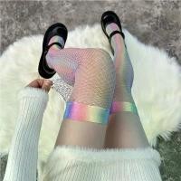 ราคา ถุงน่อง Niche, สไตล์ Y2K หวานและเท่, ถุงเท้าตาข่ายสีสันสดใส, การออกแบบเลเซอร์บุคลิกภาพ, ถุงเท้าสีรุ้งเหนือเข่า, ถุงเท้าหลอดสูง, แฟชั่น, ถุงเท้าหลอดยาว ชั้น ใน ผิว ขนาดเล็ก แบบลิขสิทธิ์ (17319262059347