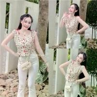 ราคา เสื้อฉลุพิมลายดอกไม้แต่งกระดุมแดง (1 ชิ้น) Women ผู้หญิง Clothing ครอป ลายฉลุ เสื้อกันหนาว แฟชั่น นิวยอร์ก กันหนาว วอร์ม คอ สูง เสื้อครอป เสื้อผ้าแนวแฟรี่ เอวลอยลายไฟ เสื (1731309900961581390)