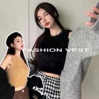 ราคา CHEMISE*พร้อมส่ง*เสื้อกล้ามผู้หญิง เสื้อครอปสวย เสื้อไหมพรมแขนกุดเซ็กซี่ ทรงเข้ารูป คอกลม แฟชั่นสไตล์เกาหลี#Z044 (1729713682033379795)