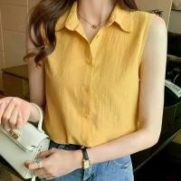 ราคา เสื้อชีฟองแขนกุด สำหรับผู้หญิง แฟชั่น สีพื้น ทรงหลวม เสื้อเชิ้ตลำลอง เสื้อกล้ามผู้หญิง สไตล์เกาหลี ทรงสลิมฟิต เสื้อผ้าผู้หญิง (1731680638060692736)