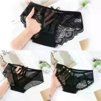 ราคา กางเกงในผู้หญิง สีดำ แต่งลายลูกไม้ หลายแบบ กางเกงในเอวต่ำ ผ้านิ่ม ใส่สบาย (1729468467212748896)