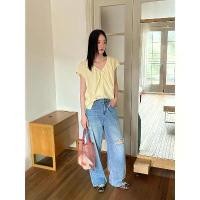 ราคา กางเกงยีนส์ผู้หญิง Yifu สไตล์เรโทรคเกาหลี ดีไซน์ขาด รุ่น CW23525 ใหม่ปี 2025 mom jeans niyom jeans ปัก หัว ใจ โกดัง ขายส่ง กางเกง ยีนส์ กางเกงยีนส์ ทรงกระบอกใหญ่ (1731790326411986022)