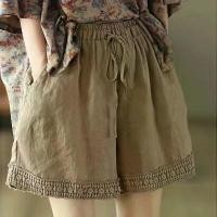 ราคา กางเกง กางเกงผู้หญิง กางเกงขาสั้น ผ้าลินิน ผสมผ้าฝ้าย กางเกงวินเทจ ลำลอง รหัส ประกอบด้วยผ้าฝ้าย 96.5% JK00 Clothing ผ้าสำลี Women เสื้อผ้า Lady Girl (1731946420112361016)