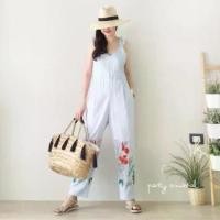 ราคา ชุดหมีจั๊มสูทขายาวงานปัก จั้มสูทขายาว จั้มสูทสีขาว จั้มสูทสีฟ้า ชุดหมี ชุดไปทะเล ชุดไปคาเฟ่ เสื้อผ้าเกาหลี ชุดสีขาว (1731892797322790315)