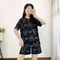 ราคา ชุดหมี ผ้าไหมน้ำแข็ง ฤดูร้อน แฟชั่น ใส่อยู่บ้าน แขนสั้น กางเกงขาสั้น พิมพ์ลายใหม่ ชุดทูพีซ ชุดนอนเกาหลี (1730132639495063831)