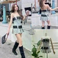 ราคา ชุดเกาะอกยีนส์ ชุดY2K ชุดยีนส์น่ารักๆ ชุดกระโปรงY2K (1729607310468877036)