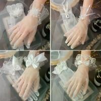 ราคา ถุงมือลูกไม้สั้น มีโบว์ตาข่าย ถุงมือชุดเจ้าสาว เครื่องประดับชุด ถุงมือธรรมดา ลูกไม้โปร่งใส สไตล์วินเทจ (1731531058277550468)