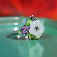 ราคา แหวนโบราณวัง, แหวนผู้หญิง, เงิน S925 ชุบทอง 18K ฝังหยกเหอเทียน, ดอกไม้หยกขาว, แหวนเครื่องประดับฮั่นฝู (1731376501821769342)