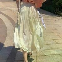 ราคา กระโปรง Tencel มันวาว มาใหม่ สำหรับผู้หญิง ความยาวปานกลาง กระโปรงพลีททรงเอ สวิง เสื้อ นักเรียน มต้น มปลาย ชุด แม่ นาค (1732168412156889797)