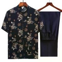 ราคา เสื้อผ้าฤดูร้อนสไตล์จีน, สำหรับผู้ชายวัยกลางคนและผู้สูงอายุ, ชุดสูท Tang แขนสั้น, เสื้อย้อนยุค, บางและหลวม, พลัสไซส์, สไตล์จีน, TKTK ชุดครุยนาคงานบวช ชุด คลุม นาค งานบวช သ ီ (1732159745778747907)