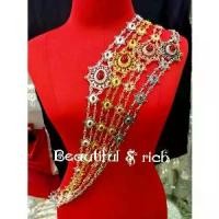 ราคา สร้อยสังวาลย์สีทอง นาค เงินขาว รมดำ ลงยา สังวาลย์ชุดไทย เครื่องประดับชุดไทย FF00987 (1731456088985535948)