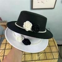 ราคา หมวกผู้หญิง สไตล์วินเทจ มุก หรูหรา ผ้าสักหลาด ปีกกว้าง ลายดอกทานตะวัน หมวกแบน หมวกทรงแหลม (1731921551243446326)