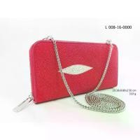 ราคา sale SS กระเป๋าซิปรอบเดี่ยว 2 มุก มีสายสะพายโซ่ หนังปลากระเบนแท้ สีพื้น (1731889768529298958)