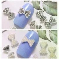 ราคา โบว์ติดเล็บเพชร 10 ชิ้น อะไหล่ติดเล็บ เพชร มุก งานสวย (1730975841862453987)