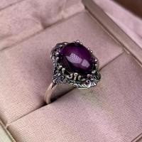 ราคา แหวนอเมทิสต์ ฝังเงิน ชิบะ สไตล์วินเทจ ลูกไม้เขมรนิกาย Unisex พลอย เครื่องประดับคริสตัล (1731899021018564761)