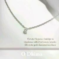 ราคา สร้อยคอเพชรทองขาว18K เพชร 2pc. 0.08ct. FG, VVS-VS WG2.40g. ความยาวปรับระดับได้15-16นิ้ว (OR0497) (1731652875441047007)