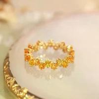 ราคา แหวนคริสตัล, สีเหลืองและสีส้มธรรมชาติ, แถวเต็ม, เพชร, S925 เงินสเตอร์ลิง, ชุบทอง, ฝังพลอย, แหวนคริสตัลสีเหลืองและสีส้ม (1732296979781486621)