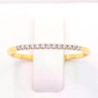 ราคา Thailand Lucky Gems แหวนทองแท้ 9k (37.5%) เพชร CZ แหวนแถวมินิมอล 9kcz101 (1732318277960501753)
