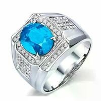 ราคา แหวนผู้ชาย แฟชั่น ครอบงำ อินเทรนด์ ขนาดใหญ่ หลวม เพชร สีกรมท่า ไพลิน บุษราคัมเทียม ชุบทอง 18K สมบัติ เพชรเต็ม แหวนผู้ชาย (1730038756090415341)