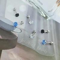 ราคา ต่างหูเงินแท้ S925 รุ่น Ice ต่างหูก้านเสียบจิวกลม เพชรCZ แป้นหลังบอลกลม สีขาวใส สีดำ สีฟ้า จัดส่งเฉพาะจุด (1731730517371225758)