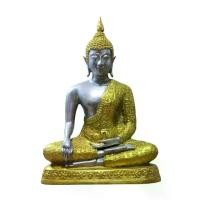 ราคา พระบูชา พระสุโขทัย ปางชนะมาร ห่มจีวรลายดอกพิกุล ทำสี2กษัตริย์ (สีเงิน-ทอง) (1732333627953547293)