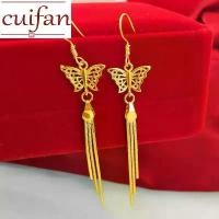 ราคา ต่างหูพู่ผีเสื้อ แบบยาว ห้อยหู สำหรับผู้หญิง ทอง 18k ประณีต สไตล์ชาแนล ทอง 916 ของแท้ 100% (1732307589400266958)