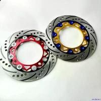 ราคา resvbnect คุณภาพรับประกันได้ จานดิสเบรคหน้าแต่ง จานแต่ง Pcx150ปี2018 งานc 8หมุน pro fender 57 / 02 วาว Motorcycle มอเตอร์ไซค์ ทอง (1731228988953364948)