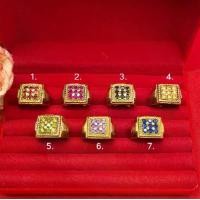 ราคา แหวนพลอยงานดิบทองเหลือง สีโกเมน ทับทิม นิล ไพลิน บุษราคัม ใส่เสริมบารมี งานดิบไม่ได้ชุบ ทองเหลืองโบราณ ใส่ได้ทุกโอกาส พร้อมส่ง (1731696628240843985)