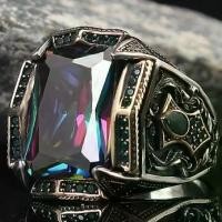 ราคา Kalen - แหวนโลหะผสมส่วนบุคคลสำหรับผู้ชาย เครื่องประดับมือ ย้อนยุคยุโรปและอเมริกา พังค์ พี่ชาย Fengte ทับทิม ใหม่ (1730269143505930940)