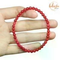 ราคา Thailand Aomthong กำไลหิน ทับทิม สีแดง Ruby ขนาด 4 มม. หินมงคล เป็นตัวแทนแห่งความรักบริสุทธิ์ หินสี หินสีแดง กำไลหินนำโชค สร้อยข้อมือหิน (1731676210814813689)