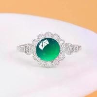 ราคา แหวนเงินแท้ S925 เปล่าและเต็ม สำหรับฝังพลอยเทอร์ควอยซ์ หยก และอำพัน 6.5*6.5 เครื่องประดับเงิน (1731329284818568516)