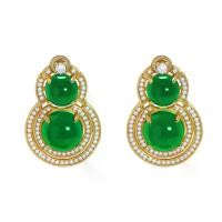 ราคา ต่างหูหยก มรกต Chalcedony ฝังเพชร ทรงมะระ สไตล์จีนใหม่ สไตล์ประจำชาติ ทำจากทองเหลือง ชุบทองแท้ กระดุม ต่างหู (1732199199175641945)