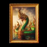 ราคา พญานาค พญานาคราช มรกต โชคลา ภอำนาจ วาสนา ของขวัญ รูปพร้อมกรอบรูป (1729816840017840650)