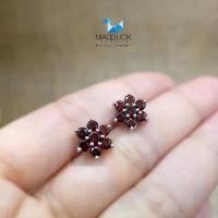 ราคา Madduckjewels ต่างหูเงินแท้ ต่างหูพลอยแท้ โกเมน (Garnet) ชุบโรเดียม ER2107 (1729997756574698286)