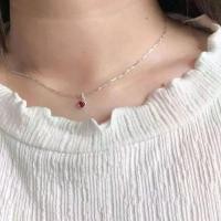 ราคา Thailand Winterwinter Jewelry Silver925 : เครื่องประดับเงินแท้ เงินแท้925 สร้อยคอพร้อมจี้รูปหัวใจจิ๋ว โกเมน ( Garnet ) (1731438981132092503)