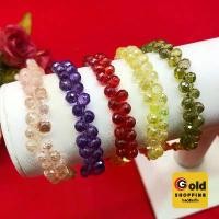 ราคา สร้อยข้อมือคริสตัลคั่นหัวจรวดสีทอง ความยาว 7 นิ้ว แชมเปญ, ม่วง, โกเมน, เหลือง, เขียวส่อง พร้อมส่ง (1731761533992668022)
